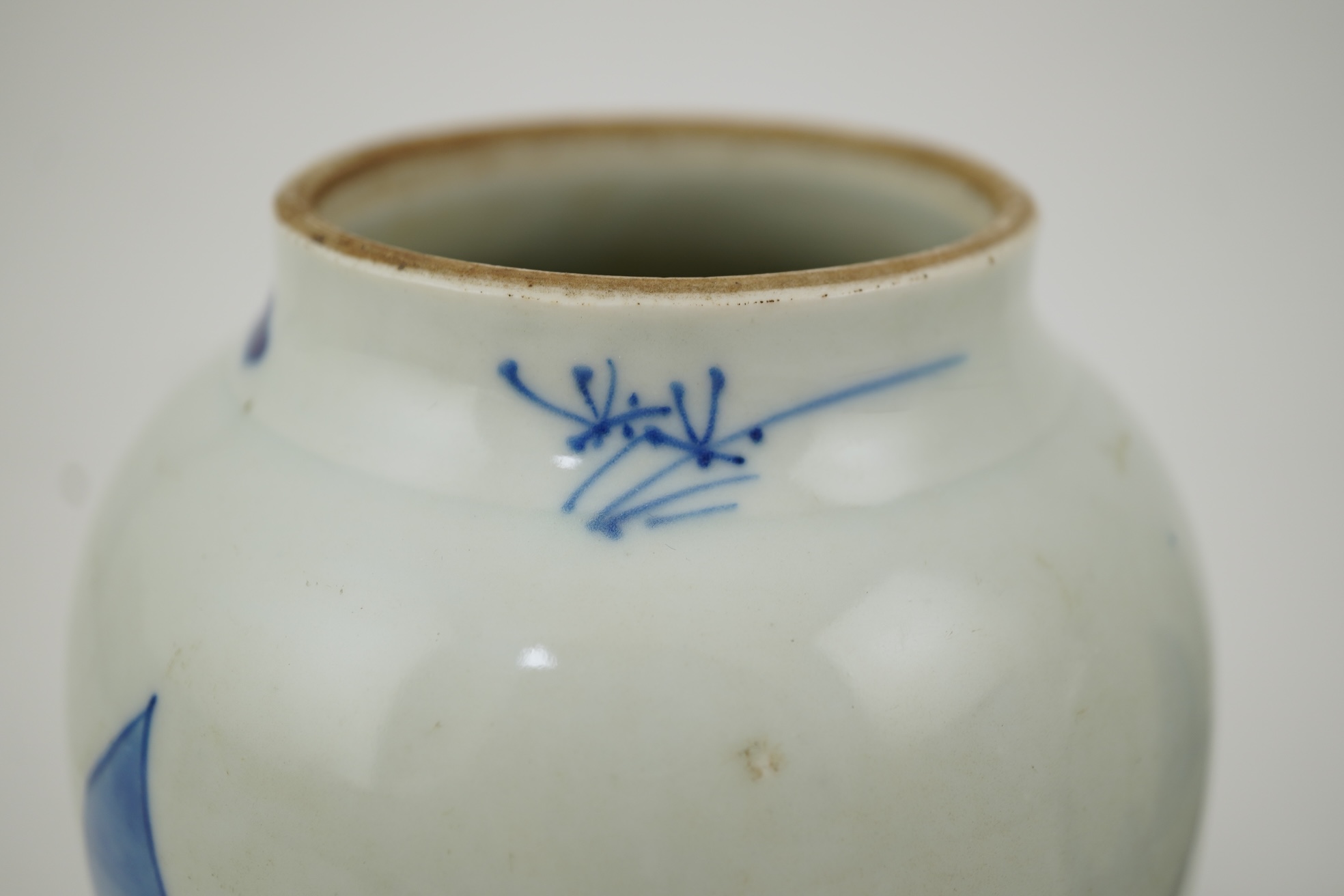 A pair of Chinese Transitional blue and white ‘landscape’ jars, probably Shunzhi period (1644-1661)